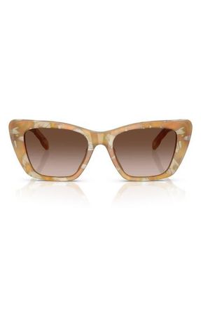 Tory Burch 52mm Cat Eye Sunglasses in Honey Horn at Nordstrom