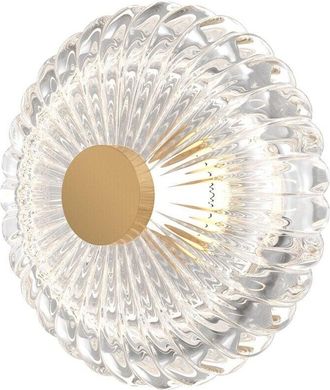 Maytoni Maytoni Amulet Round Lámpara de pared moderna de 18 cm, dorada, 3000 K, 90 lm, pantalla de cristal