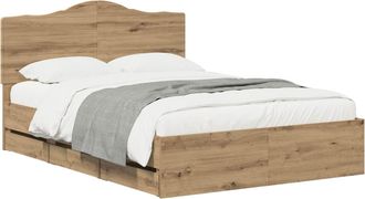 vidaXL Bed Frame With Storage And Headboard Artisan Oak 140 X 190 Cm Vidaxl