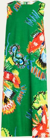 Rianna + Nina Sleeveless Abstract-Print Maxi Dress