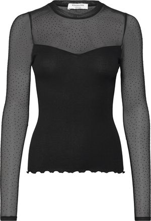 Rosemunde Langarmshirt ROSEMUNDE Bernadine Shirt, Damen, Gr. XL, schwarz, Strick, Obermaterial: 100% Baumwolle, unifarben, figurbetont h&uuml;ftlang, Rundhals, Shirt