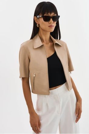 LaMarque SEVANA | Reversible Leather Jacket in Wheat/gold at Nordstrom, Size X-Small