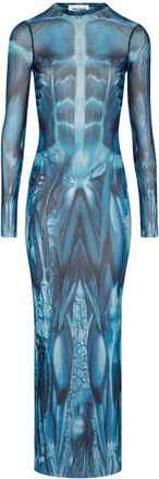 Jean Paul Gaultier &Eacute;corch&eacute;-print dress - women - Polyamide - S - Blue