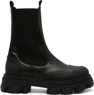 Ganni Cleated faux-leather chelsea boots - women - Other fibres - 37 - Black