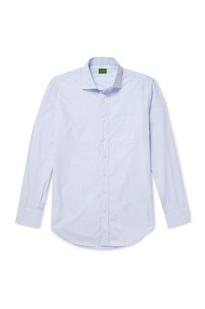 Sid Mashburn Spread-Collar Checked Cotton-Poplin Shirt