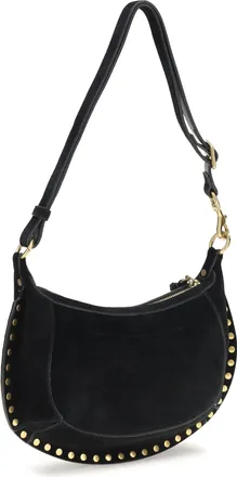 Isabel Marant Womens Shoulder Bag Oskan Moon Black Calf Suede Leather