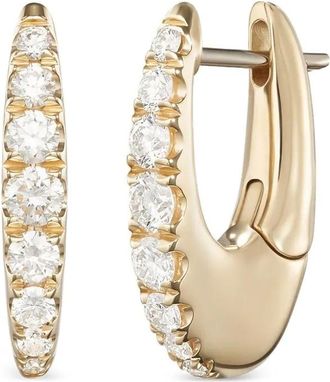 Melissa Kaye 18K yellow gold Lulu diamond hoop earrings