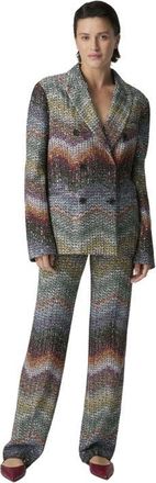 Missoni Viscose Lam&eacute; Straight Trousers With Sequins in Green& Brown at Nordstrom, Size 38 It