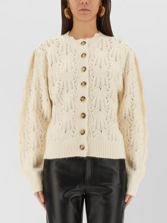 Isabel Marant alpaca ribbed crewneck cardigan