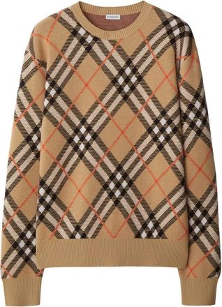 Burberry Check Wool Blend Sweater