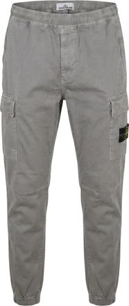 Stone Island Cotton Elastic Waistband Patch Detail Cargo Pants