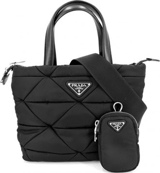Prada Black Nylon Handbag Shoulder Bag Tote Bag (Pre-Owned)
