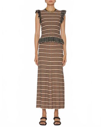Ulla Johnson Amal Midi Skirt In Tierra Check