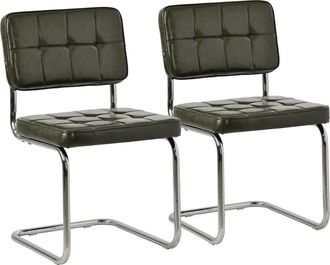 Happy Garden Lote de 2 voladizos imitación verde, estructura de acero gris