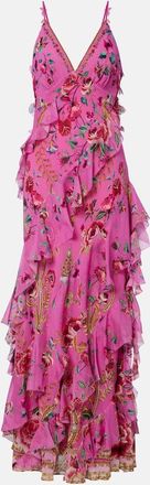 Camilla Floral ruffled silk maxi dress