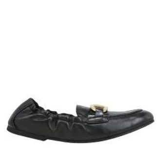Ferragamo Loafers, female, Black, Size: 7 US Jodie Leather Loafers