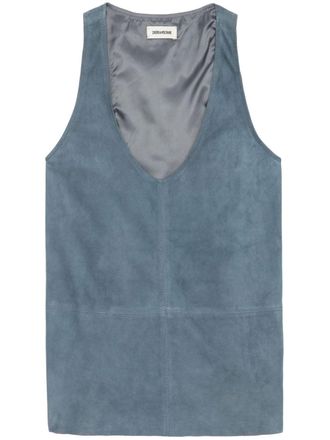Zadig&Voltaire Tander tank top - women - Suede - S - Blue