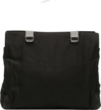 Prada Pre-owned Handbags, female, Black, Size: ONE SIZE Pre-owned Nylon Top Handle Bag