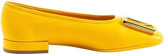 Ferragamo Logo Leather Ballet Flat