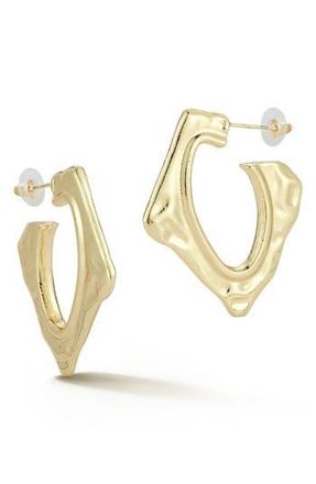 Sphera Milano Molten Square Hoop Earrings in Gold at Nordstrom Rack