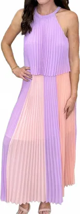 Skies Are Blue Clothing Sherbert Breeze Maxi Dress In Lavender/coral
