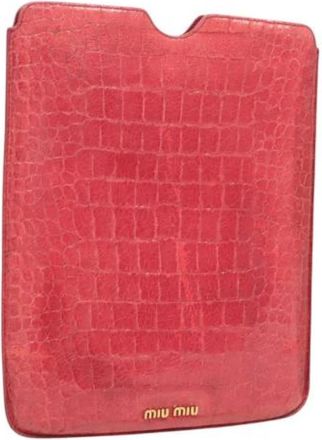Miu Miu Pre-owned Leather home-office - Dames - Vintage Accessoires - Roze - ONE Size - Leer - Vintage