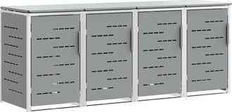 vidaXL Almacenamiento De Contenedor Con Ruedas For 4 Bins 240l Gris Vidaxl