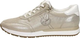 Tamaris Schoenen, Dames, Beige, 40 EU, Leer, Comfort Veterschoenen Laag