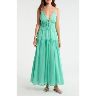 Elan Sleeveless Tiered Cover-Up Maxi Dress in Mint at Nordstrom, Size X-Small
