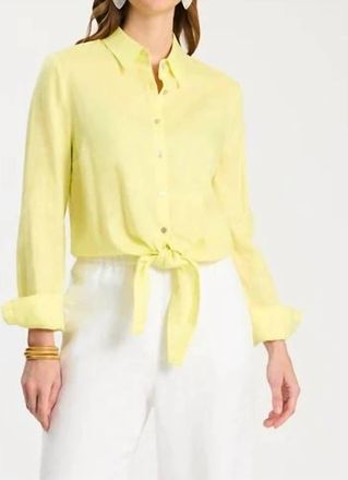 Tyler B&ouml;e Amara Linen Shirt In Sunny Lime
