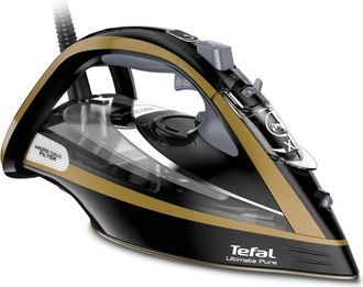 T-fal Ultimate Pure Fv9847e0 Plancha Plancha Vapor-seco Suela De Durilium Airglide 3200 W Negro, Oro - Tefal
