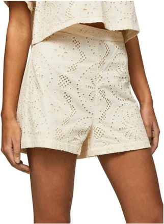 Pepe Jeans London Short Shorts - Dames - Bermuda - Beige - XS - Korte Broeken