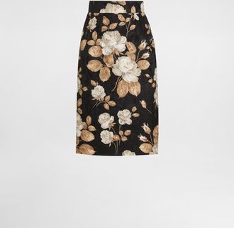 Dolce & Gabbana Vintage Rose-print Skirt - Woman Skirts Print 38