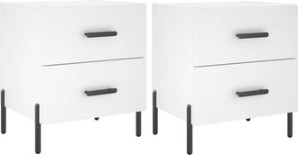 vidaXL Vidaxl - Mesitas de noche 2 uds madera ingeniería blanco 40x35x47,5 cm