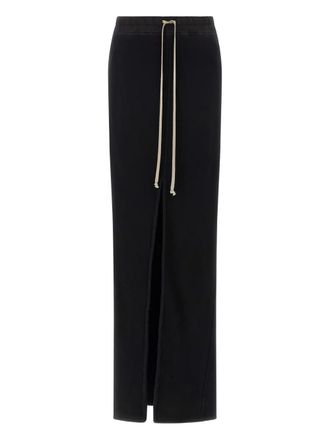 Rick Owens Maxi-rok met trekkoord en split - Zwart