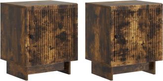 vidaXL Armario De Noche 2 Uds. Roble Ahumado 43 X 34,5 X 50 Cm Vidaxl