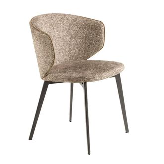 Angel Cerd&aacute; Brown Marbled Fabric Dining Chair with Anthracite Metal Legs