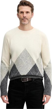 Benetton Trui met ronde hals - Heren - Ronde hals truien - Beige - S - Wol - Truien & Vesten