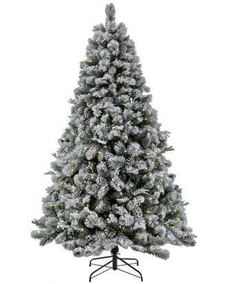 National Tree Company 7.5Ft Pre-Lit Snowy Hill Pine Tree With Led Lights