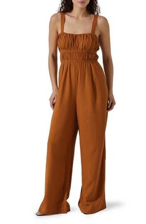 ASTR the Label Wide Leg Jumpsuit in Mocha at Nordstrom Rack, Size Small