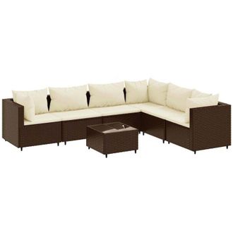 vidaXL Vidaxl - Set Divani da Giardino 7 pz con Cuscini in Polyrattan Marrone