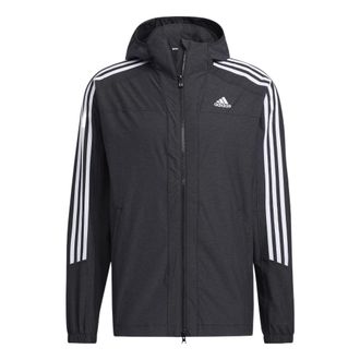 adidas M 3ST 247 CL JK Contrasting Colors Stripe Sports Hooded Jacket Black HC9962