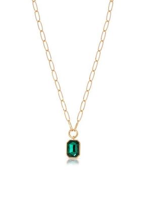 Ettika Deco Crystal Pendant Necklace in Green at Nordstrom