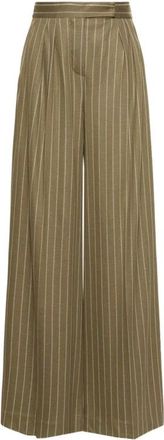 Max Mara Broeken, Dames, Groen, M, Katoen, Wijde Jersey Broek