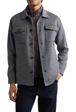 Moorer Layered Shirt Jacket In Silver