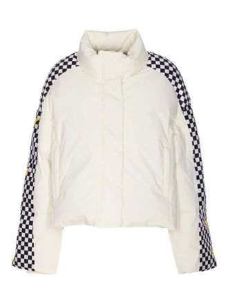 Jet Set stars checkerboard padded jacket - women - Polyamide/Polyurethane/Elastane/Polyamide/Duck Down/Duck Feathers - II - White
