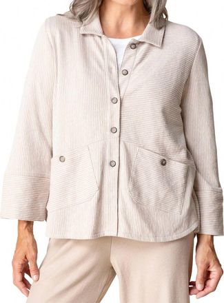 Habitat Pasadena Knit Stripe Top In Beige