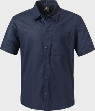 Sch&ouml;ffel Outdoorhemd SCH&Ouml;FFEL Urban Shirt Style Kalmen MNS, Herren, Gr. 46, Normalgr&ouml;ssen, blau (8820, blau), Oberstoff : 73% Baumwolle 27% Hanf, V-Ausschnitt,
