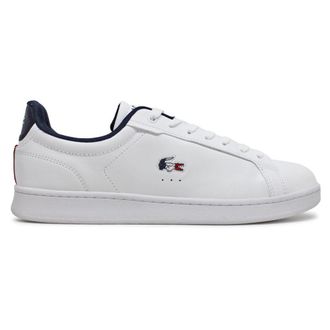 Lacoste Carnaby Pro Leather Synthetic Mens Comfort Trainers - White Navy Red - Size:UK 11
