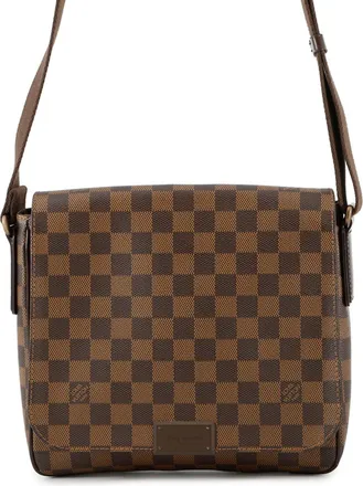 Louis Vuitton Brown Damier Canvas Ebene Leather Messenger Bag (Pre-Owned)
